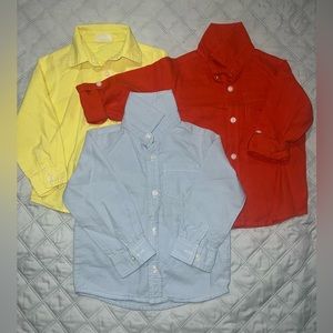 Bundle of 3 Button Down Long Sleeve  Crazy 8 Boys Size 3t